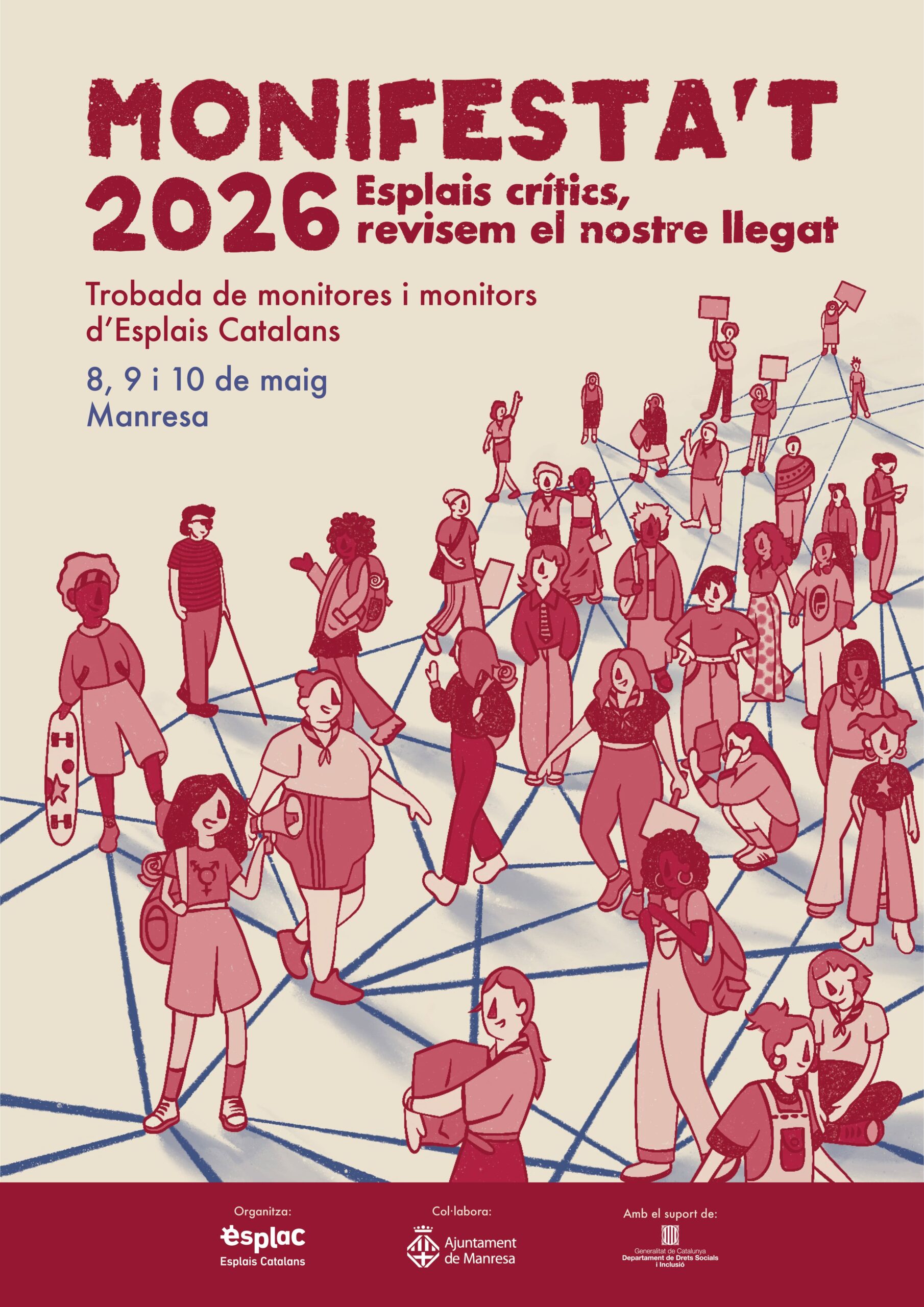 cartell de l'activitat monifesta't 2026 on hi surten persones diverses manifestant-se